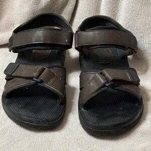 Cross Trekkers Brown Leather‎ Adjustable Strap Sandals Mens Size 9.5